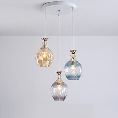 Nordic Gradient Glass Orb 1/3 Light Island Light Chandelier