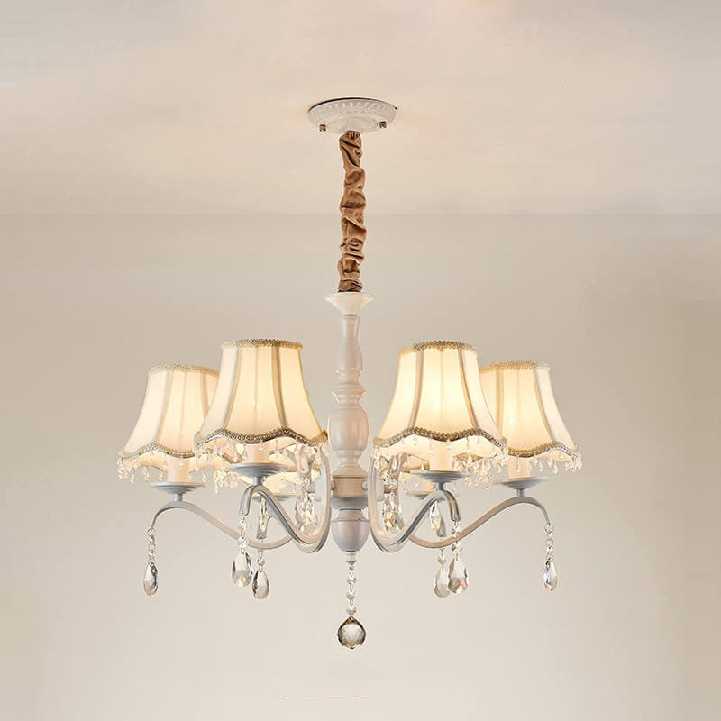 Modern Creative Cone Iron Crystal Fabric 5/6/8 Light Chandelier