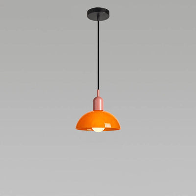 Modern Minimalist Glass Hemisphere 1-Light Pendant Light