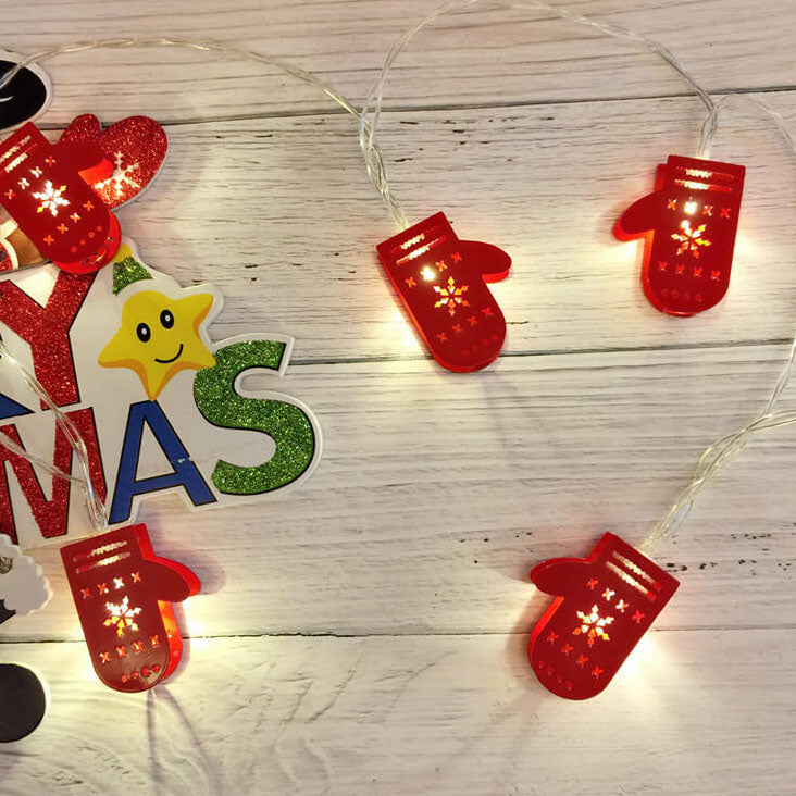 Guirlande lumineuse décorative de Noël Peinte cloches élan Boîte à piles LED Guirlande lumineuse 