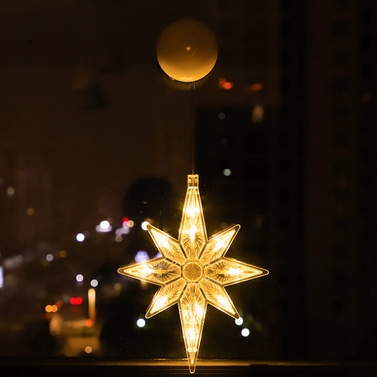 LED Weihnachtsbeleuchtung Weihnachtsmann Schneemann Form Fenster Saugnapf Dekoration Lichter 