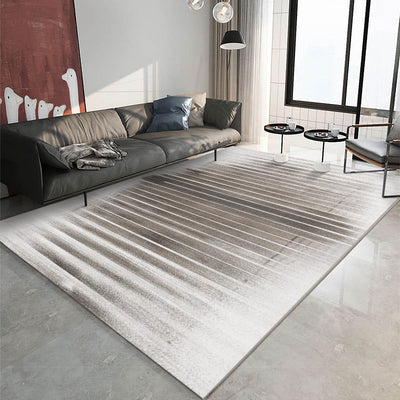 Nordic Geometric Line Gray Washable Bedroom Living Room Rugs