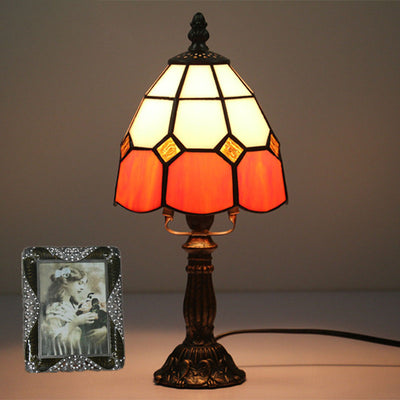 European Style Tiffany Cone Stained Glass 1-Light Table Lamp