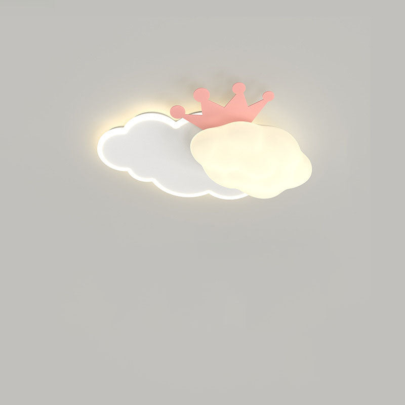 Luz de techo empotrada LED de hierro con coronas de nubes modernas en crema 