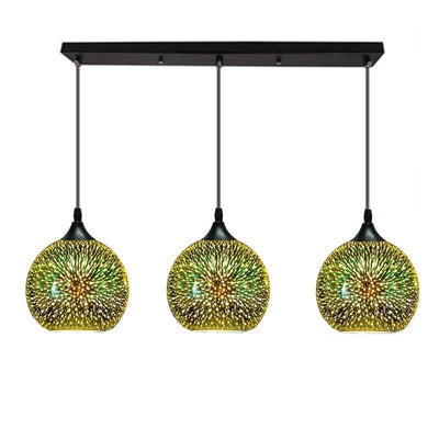 Modern Creative 3D Colorful Fireworks Glass Dome 2/3 Light Island Light Chandelier