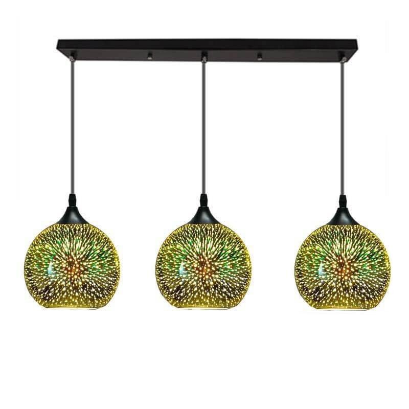Modern Creative 3D Colorful Fireworks Glass Dome 2/3 Light Island Light Chandelier