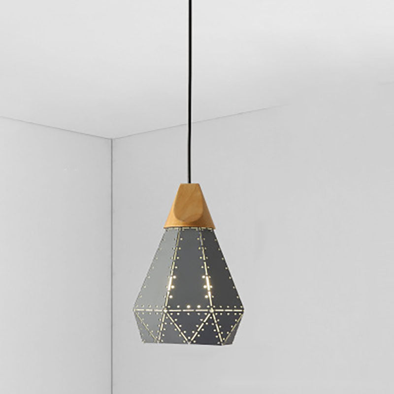 Nordic Geometry Macaron Solid Color Iron 1-Light Pendant Light