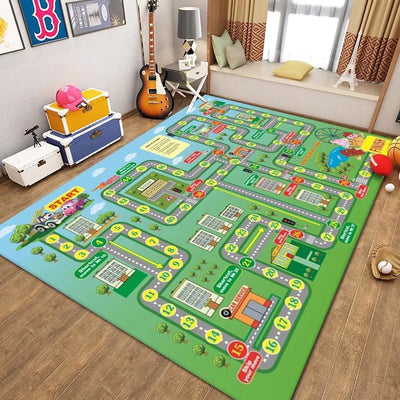 Cartoon Games Kids Rectangular Washable Bedroom Living Room Rugs