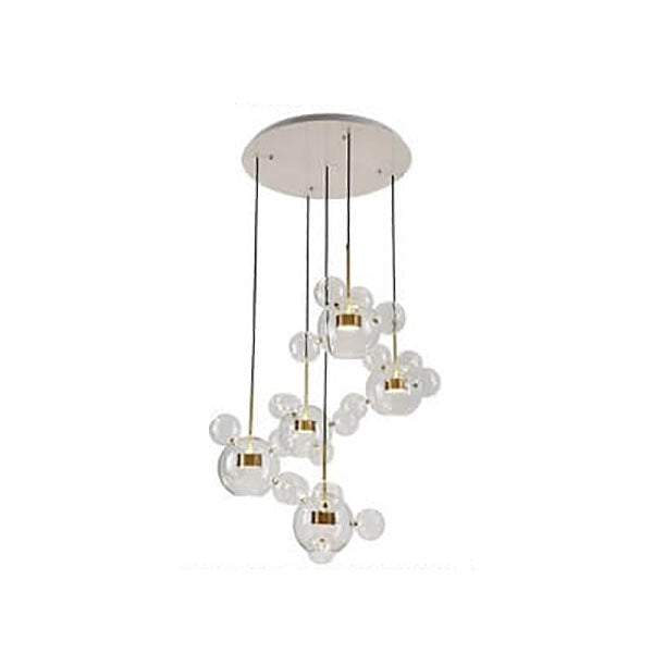 Modern Atom Mickey Head Bubble Glass Ball 1-Light LED Pendant Light