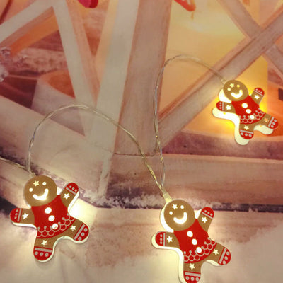 Guirlande lumineuse décorative de Noël Peinte cloches élan Boîte à piles LED Guirlande lumineuse 