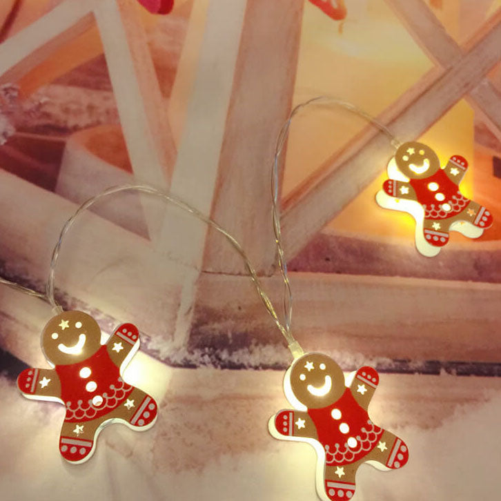 Guirlande lumineuse décorative de Noël Peinte cloches élan Boîte à piles LED Guirlande lumineuse 