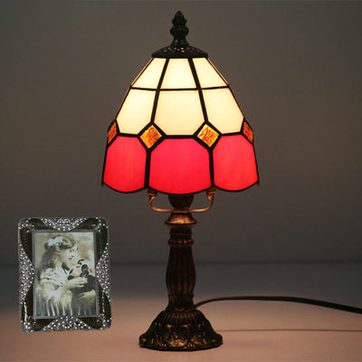 European Style Tiffany Cone Stained Glass 1-Light Table Lamp