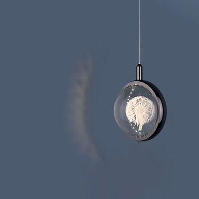 ضوء قلادة LED كريستال ألومنيوم كروي حديث بسيط لغرفة النوم 
