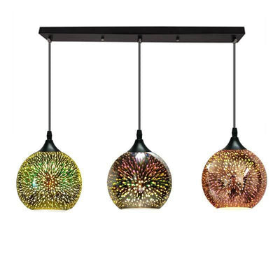 Modern Creative 3D Colorful Fireworks Glass Dome 2/3 Light Island Light Chandelier