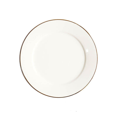 Nordic White Porcelain Gold Rim Dinner Plate
