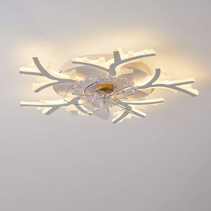 Ventilador de techo con luz LED de montaje empotrado de hierro acrílico plástico estilo escandinavo moderno 