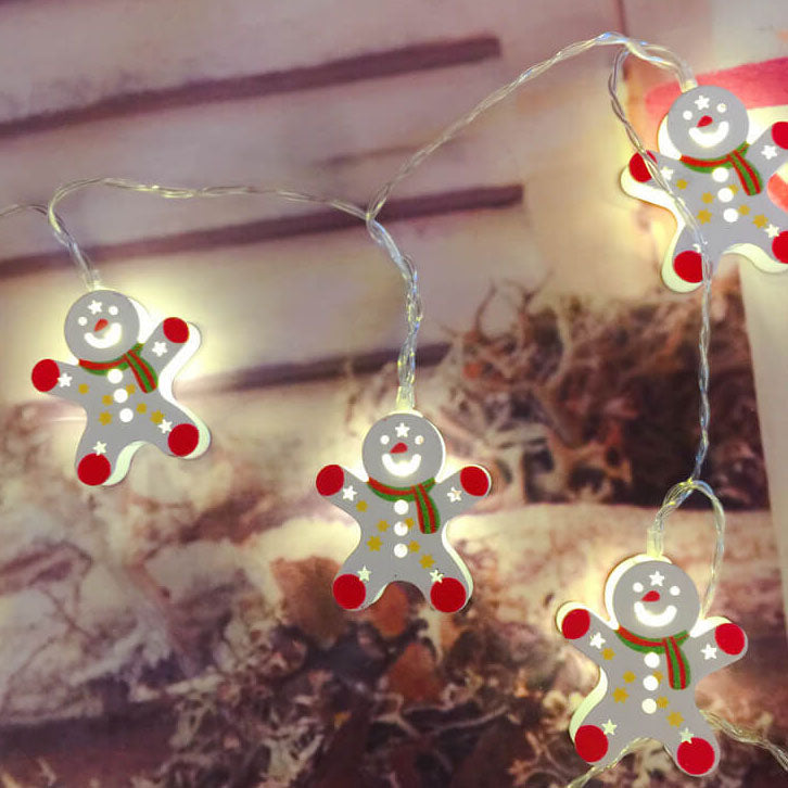 Guirlande lumineuse décorative de Noël Peinte cloches élan Boîte à piles LED Guirlande lumineuse 