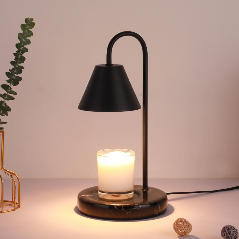 Lámpara de mesa de cera fundida de 1 luz con base de mármol sólido nórdico en forma de cono 