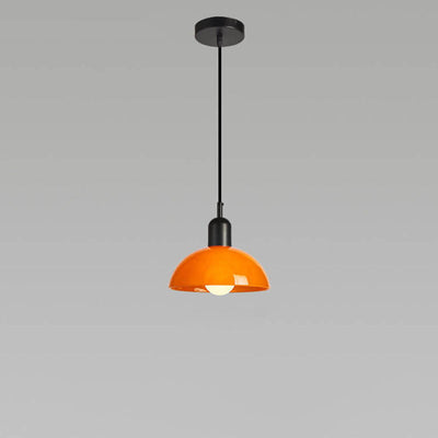 Modern Minimalist Glass Hemisphere 1-Light Pendant Light