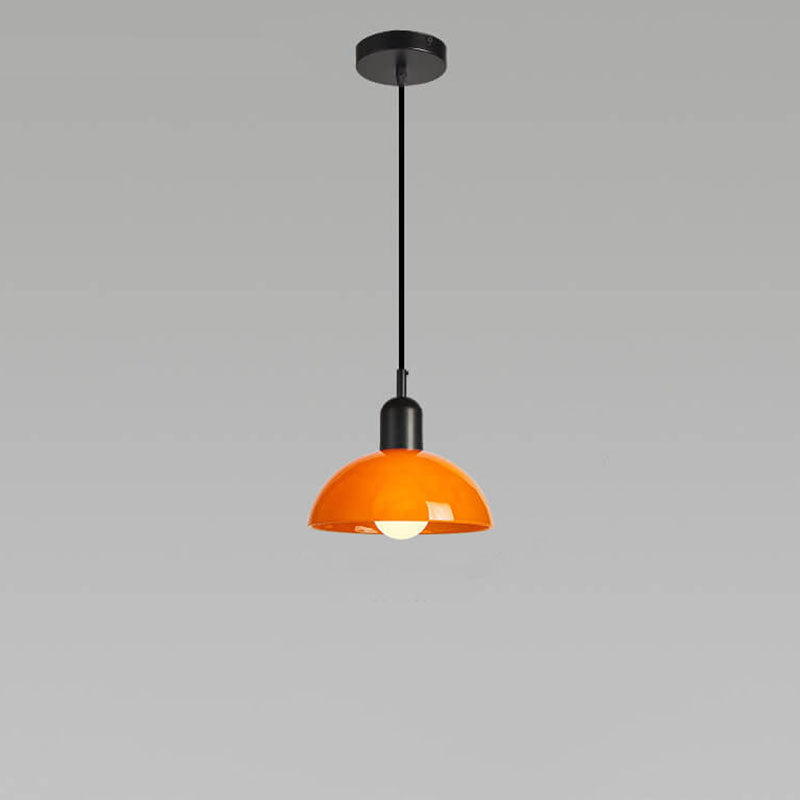 Modern Minimalist Glass Hemisphere 1-Light Pendant Light