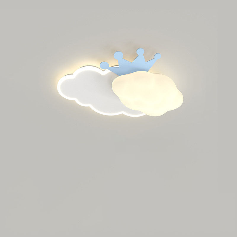 Luz de techo empotrada LED de hierro con coronas de nubes modernas en crema 