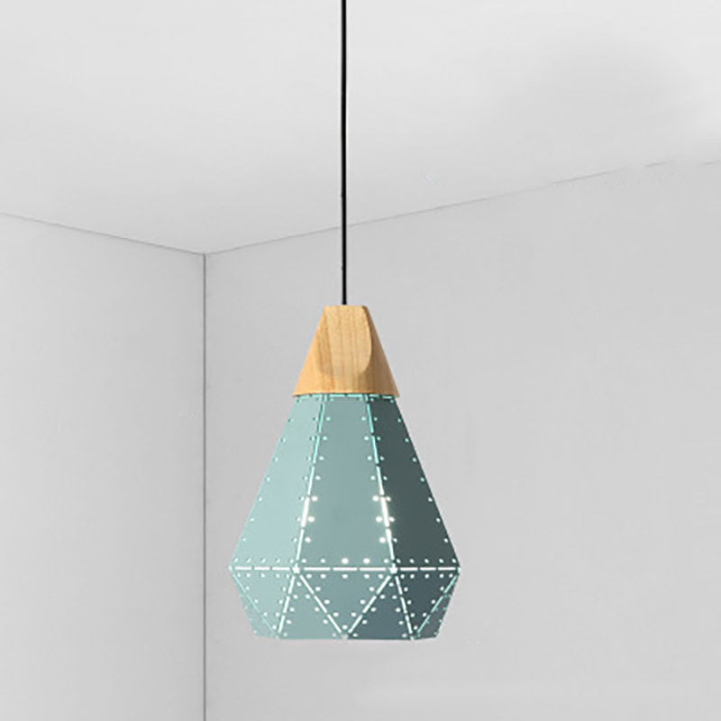 Nordic Geometry Macaron Solid Color Iron 1-Light Pendant Light