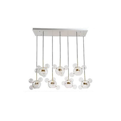 Modern Atom Mickey Head Bubble Glass Ball 1-Light LED Pendant Light