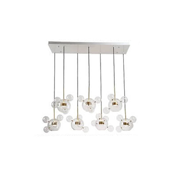 Modern Atom Mickey Head Bubble Glass Ball 1-Light LED Pendant Light