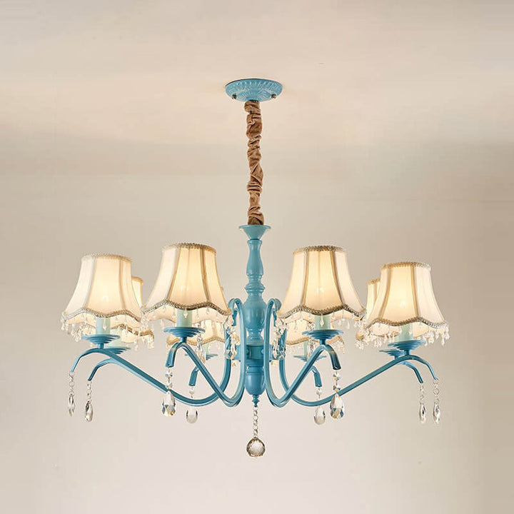 Modern Creative Cone Iron Crystal Fabric 5/6/8 Light Chandelier