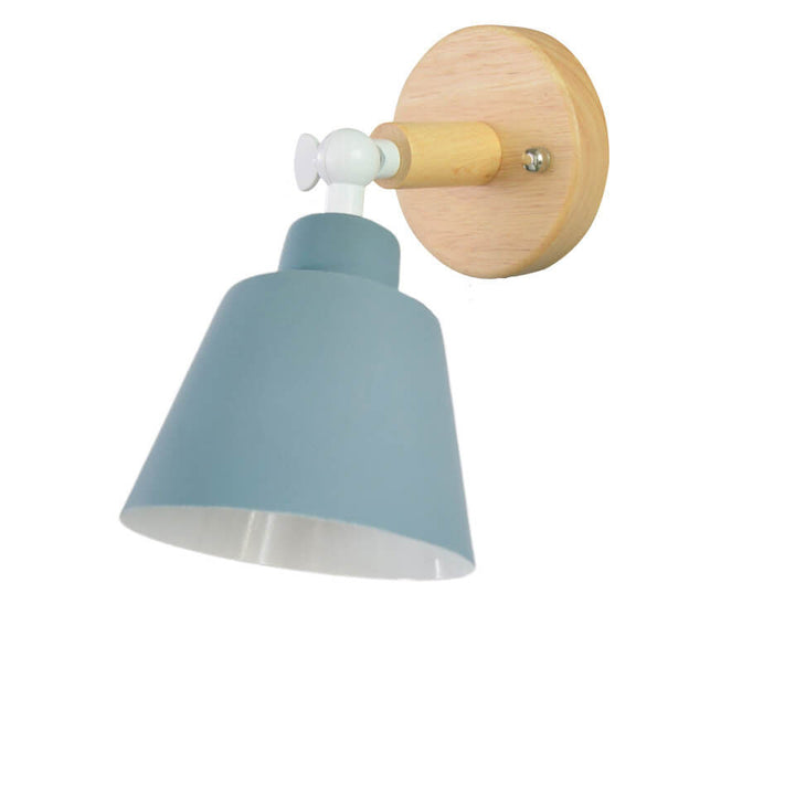 Aplique de pared de 1 luz de madera giratoria de color sólido macaron minimalista nórdico 