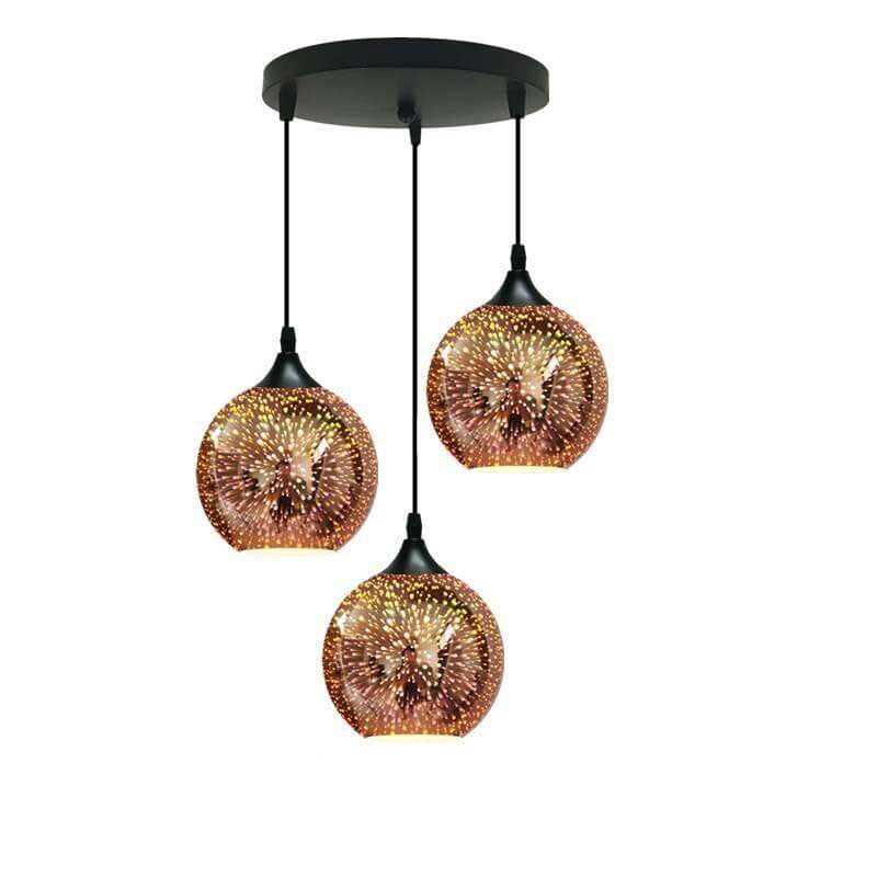 Modern Creative 3D Colorful Fireworks Glass Dome 2/3 Light Island Light Chandelier