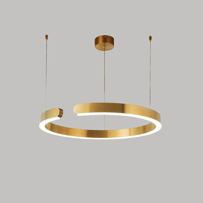 Modern Minimalist Round Stainless Steel LED Pendant Light