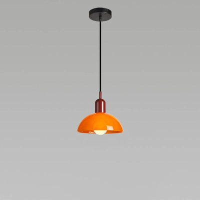 Modern Minimalist Glass Hemisphere 1-Light Pendant Light