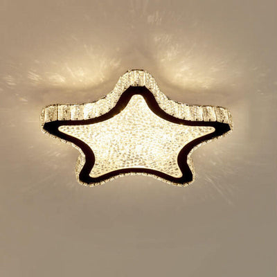 Lustre Plafonnier LED en Cristal en Acier Inoxydable Minimaliste Moderne 