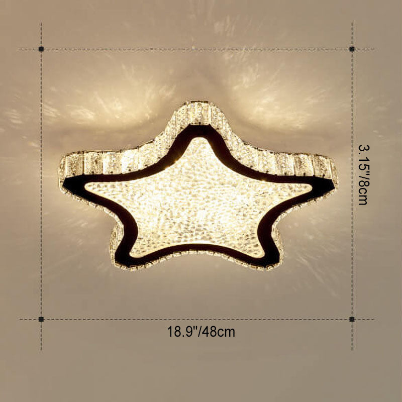Lustre Plafonnier LED en Cristal en Acier Inoxydable Minimaliste Moderne 