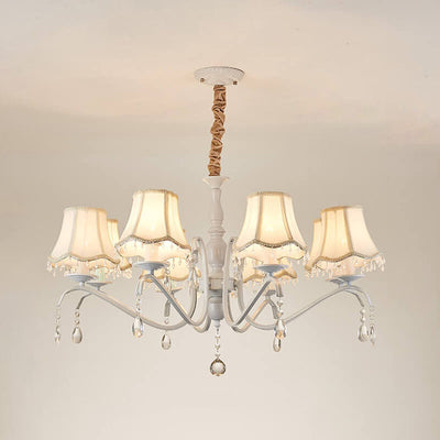 Modern Creative Cone Iron Crystal Fabric 5/6/8 Light Chandelier