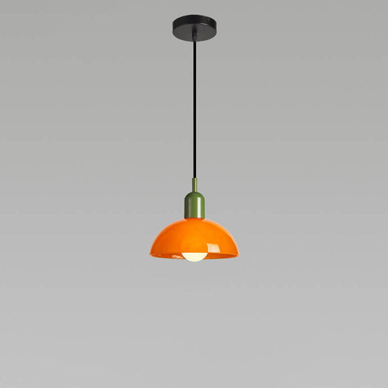 Modern Minimalist Glass Hemisphere 1-Light Pendant Light