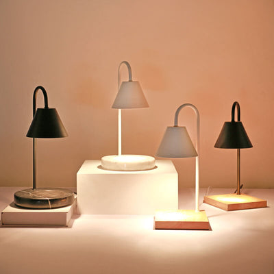 Lámpara de mesa de cera fundida de 1 luz con base de mármol sólido nórdico en forma de cono 