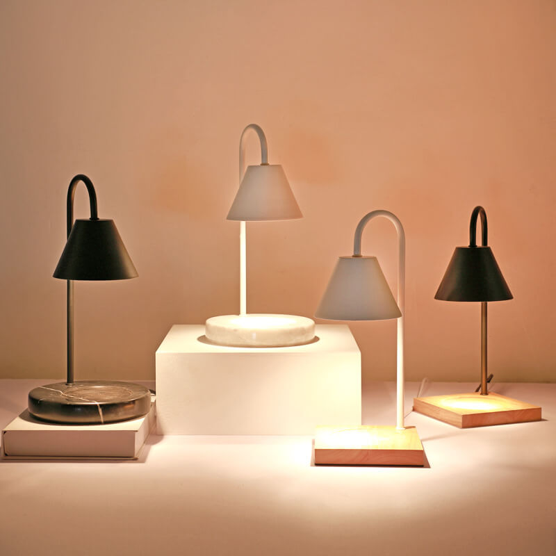 Lámpara de mesa de cera fundida de 1 luz con base de mármol sólido nórdico en forma de cono 