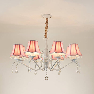 Modern Creative Cone Iron Crystal Fabric 5/6/8 Light Chandelier