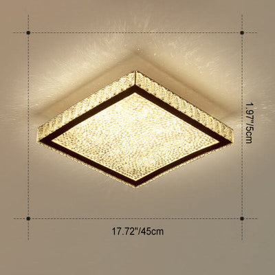 Lustre Plafonnier LED en Cristal en Acier Inoxydable Minimaliste Moderne 