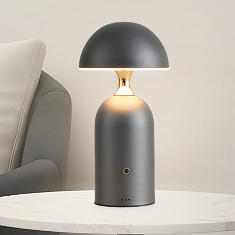 Modern Simplicity Hardware Semi-Circular Shade Column Base USB LED Table Lamp For Home Office
