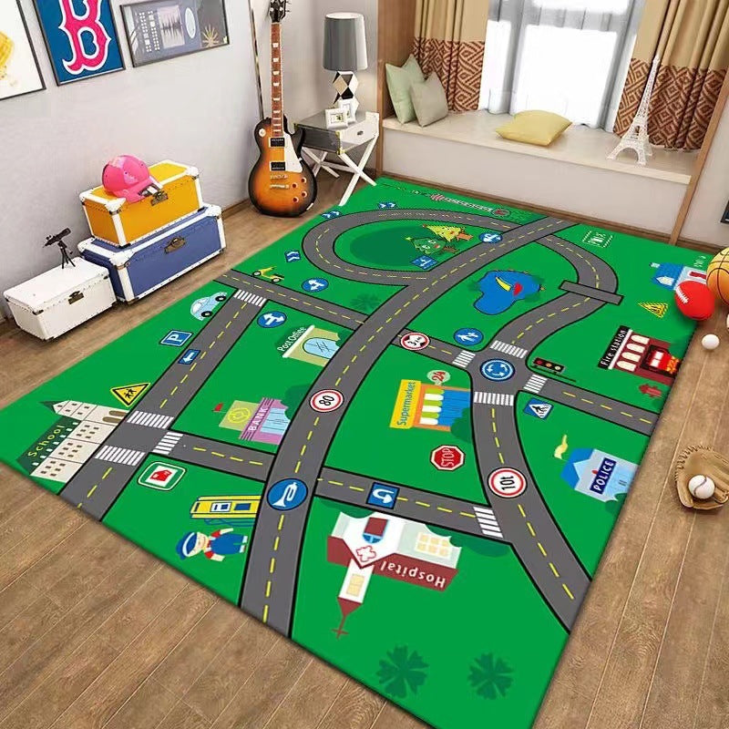 Cartoon Games Kids Rectangular Washable Bedroom Living Room Rugs