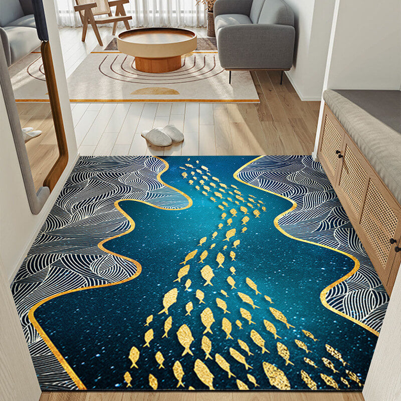 Modern Luxury Pattern Rectangular Bedroom Living Room Rugs