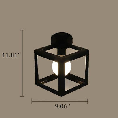 Schmiedeeiserne 1-Licht-Vierkantschirm-Beleuchtung für halbbündige Montage 