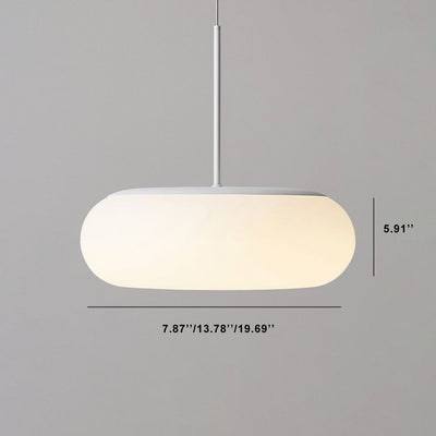 Modern Minimalist Plastic White 1-Light Drum LED Pendant Light