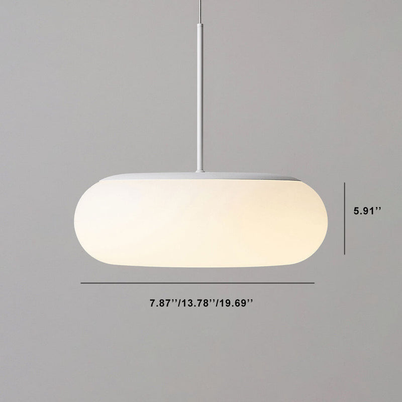 Modern Minimalist Plastic White 1-Light Drum LED Pendant Light