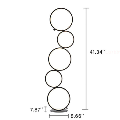 Five Circle Ring 1-Light Round  Combination Floor Lamps