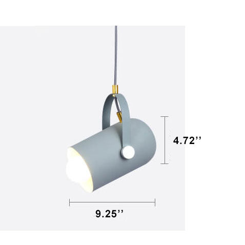Macaron Metal Cylinder Spotlight 1-Light Adjustable Handle Pendant Light