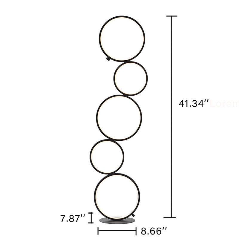 Five Circle Ring 1-Light Round  Combination Floor Lamps